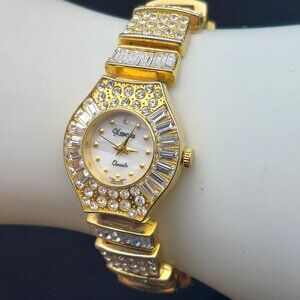 Xanadu Gold-Tone Womens Quartz Watch With Rhinestones & Crystal Accents
